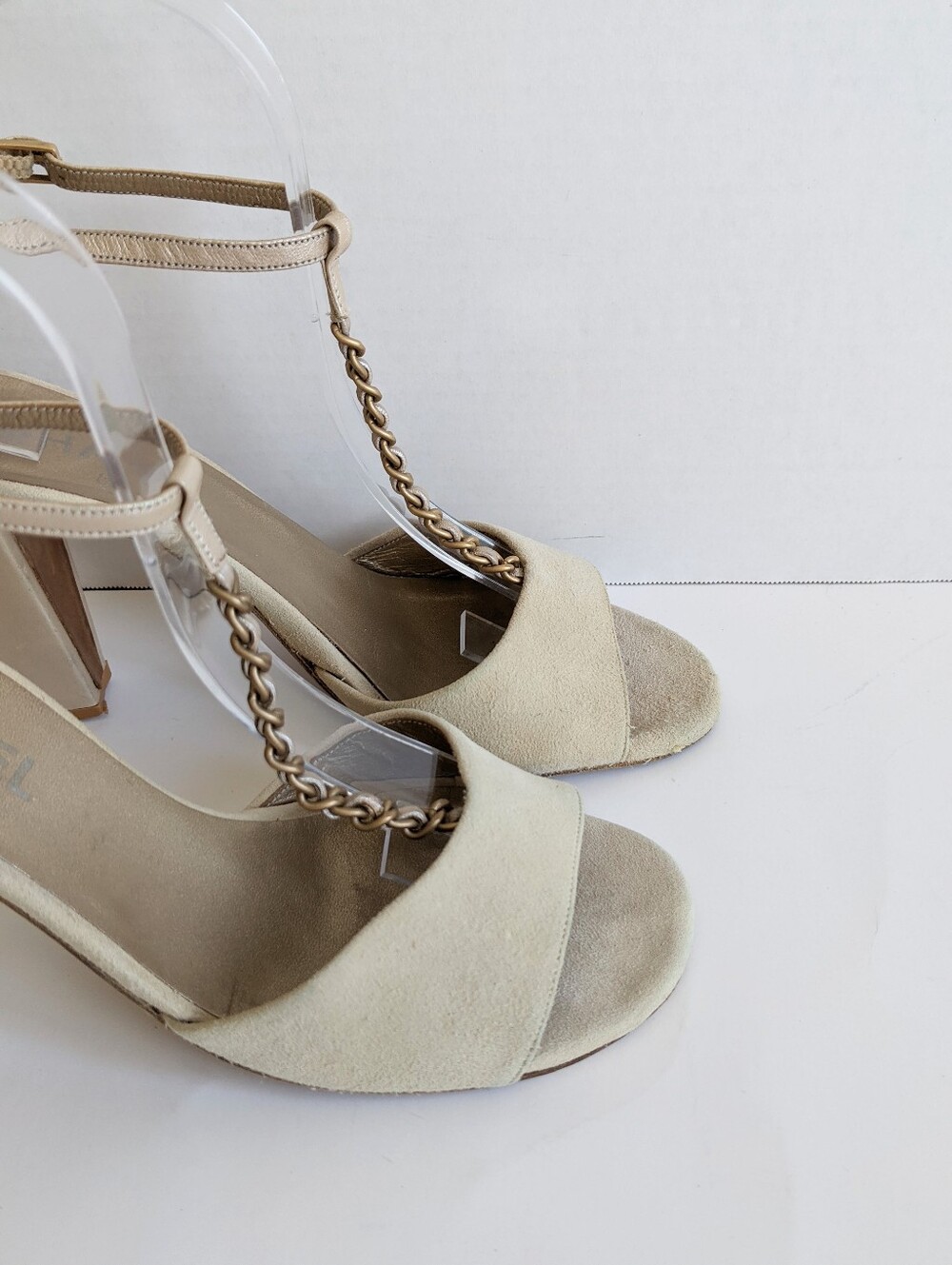 VINTAGE CHANEL Chain Heels 38.5 - Picture 2 of 16